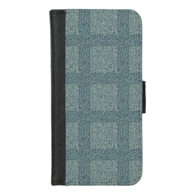 Tweedy Wool Grey and Sage iPhone Wallet Case (Front)