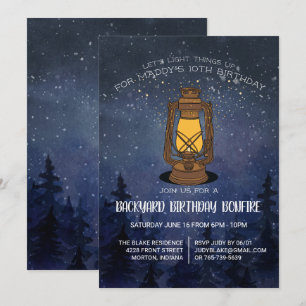 Tween Bonfire Birthday Party Invitation