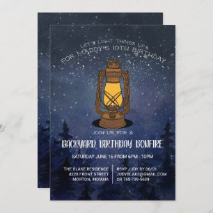 Tween Bonfire Birthday Party Invitation