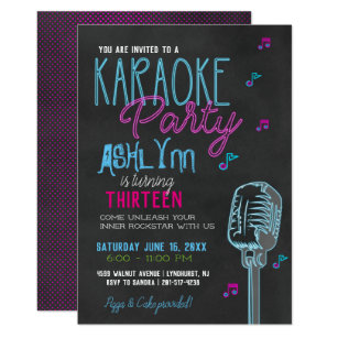 Karaoke Birthday Party Invitations & Announcements | Zazzle