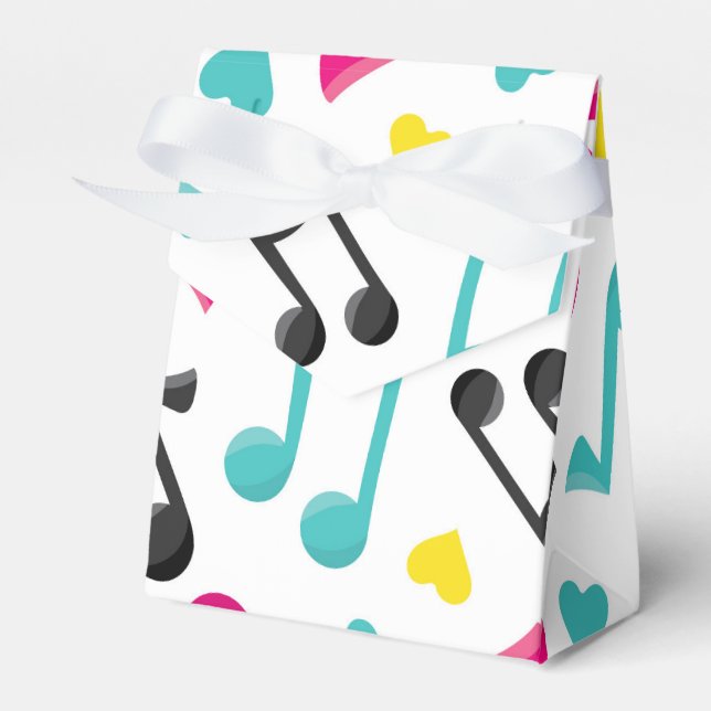Tween Teen musical note pattern party favor box (Front Side)