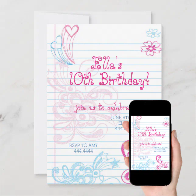 Tween Teenager Birthday Party Invitations | Zazzle