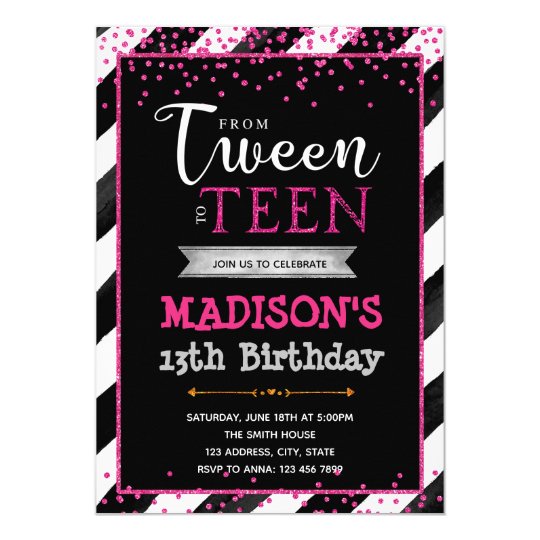 Tween to teen birthday party invitation | Zazzle.com