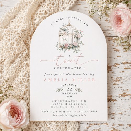 Tweet Celebration Birdcage Bridal Shower  Invitation