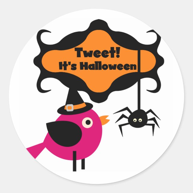 Tweet Halloween T-shirts and Gifts Classic Round Sticker (Front)