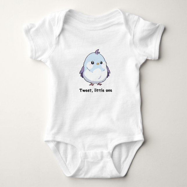 "Tweet Little One" Baby Bodysuit cute bird design (Front)