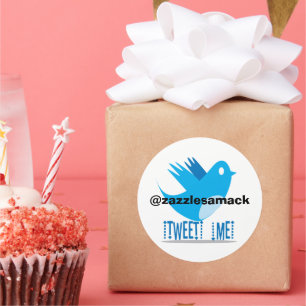 Tweet ME @ Your Tweet Address Classic Round Sticker