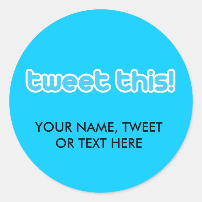 Tweet this classic round sticker (Front)