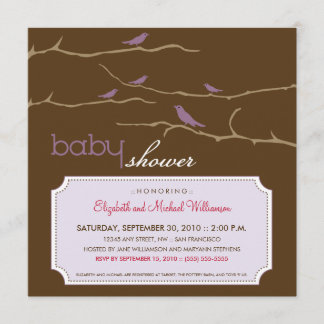 Tweet! Tweet! Baby Shower Invitation (lavender)