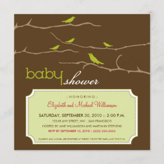 Tweet! Tweet! Baby Shower Invitation (lime)