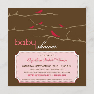 Tweet! Tweet! Baby Shower Invitation (pink)