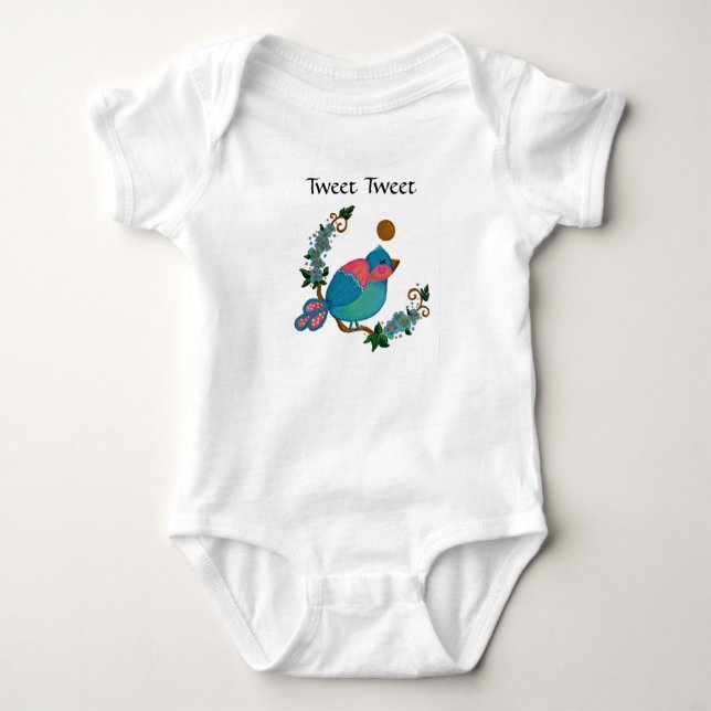 Tweet Tweet Birdie Baby One-Piece Baby Bodysuit (Front)