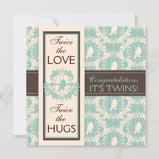 Tweet Tweet Twins Square Card (Front)