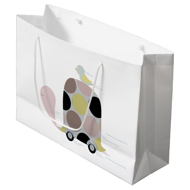 Tweeter on a Turtle Large Gift Bag (Front Angled)