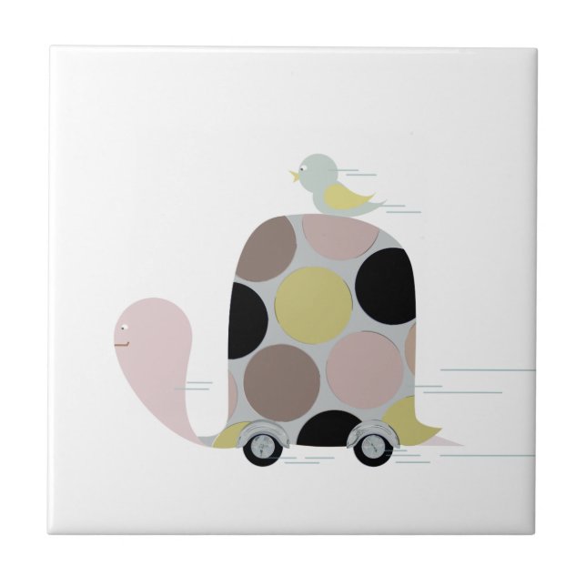 Tweeter on a Turtle Stone Coaster (Front)