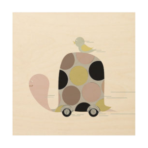Tweeter on a Turtle Wood Wall Art