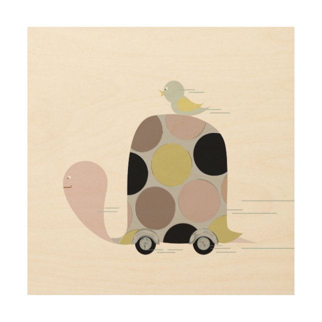 Tweeter on a Turtle Wood Wall Art (Front)