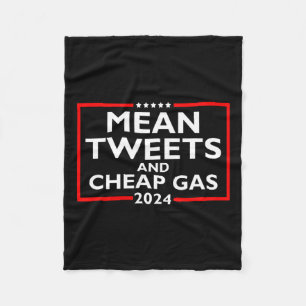 Tweets And Cheap Gas Funny 2024 Pro-trump Election Fleece Blanket
