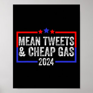 Tweets And Cheap Gas Funny 2024 Pro Trump  Poster