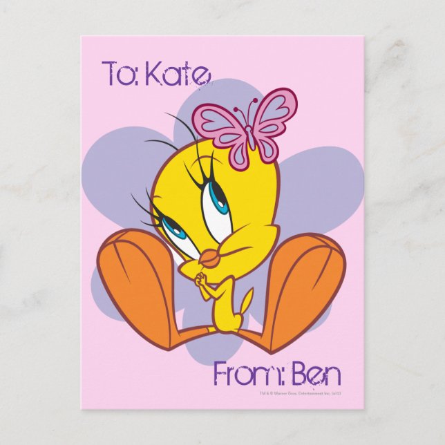 TWEETY™ and Butterfly Postcard (Front)