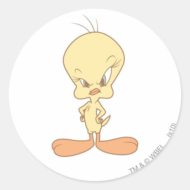 TWEETY™ Angry Classic Round Sticker (Front)
