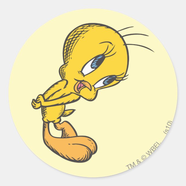 TWEETY™ Bashful Classic Round Sticker (Front)