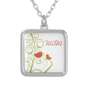 Tweety Bird Mom Silver Plated Necklace