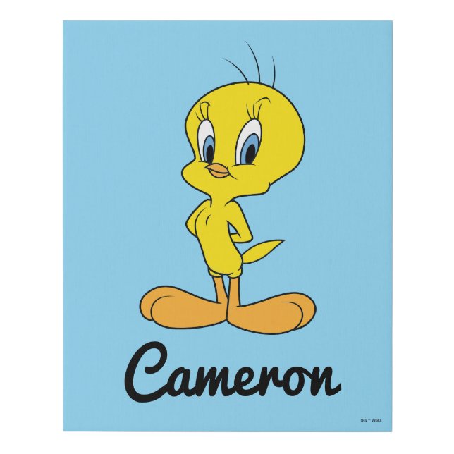 TWEETY™ | Clever Bird Personalized Faux Canvas Print (Front)