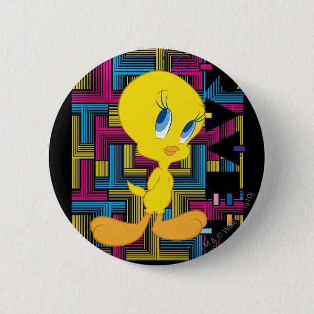 TWEETY™ Electronic Color Pinback Button (Front)
