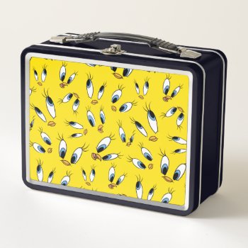 Tweety™ Face Pattern Metal Lunch Box by looneytunes at Zazzle