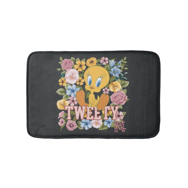 TWEETY™ Floral Embroidery Graphic Bath Mat (Front)