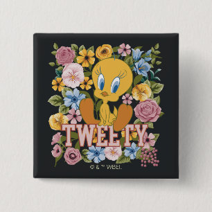TWEETY™ Floral Embroidery Graphic Button