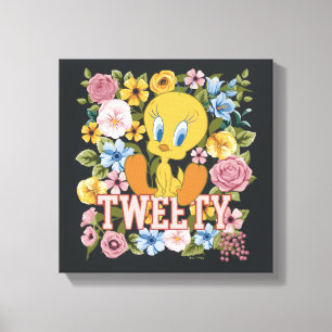 TWEETY™ Floral Embroidery Graphic Canvas Print