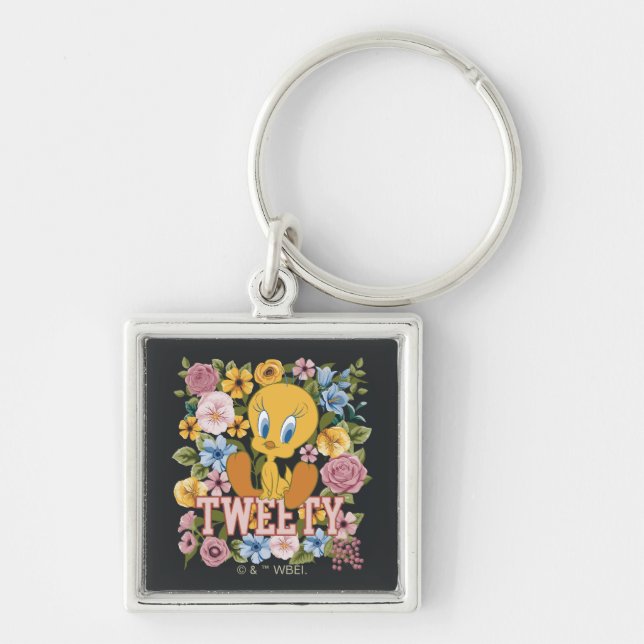 TWEETY™ Floral Embroidery Graphic Keychain (Front)