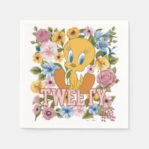 TWEETY™ Floral Embroidery Graphic Napkins