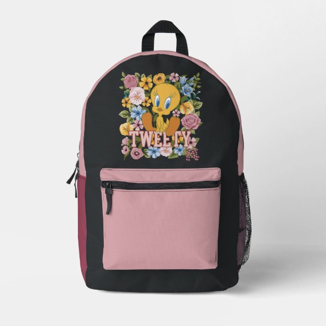 TWEETY™ Floral Embroidery Graphic Printed Backpack (Front)