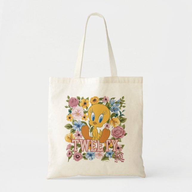 TWEETY™ Floral Embroidery Graphic Tote Bag (Front)