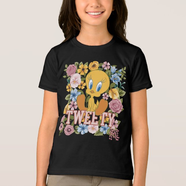 TWEETY™ Floral Embroidery Graphic Tri-Blend Shirt (Front)