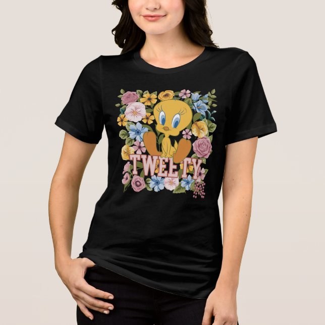 TWEETY™ Floral Embroidery Graphic Tri-Blend Shirt (Front)