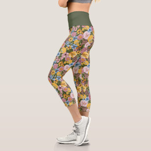 TWEETY™ Floral Embroidery Pattern Capri Leggings