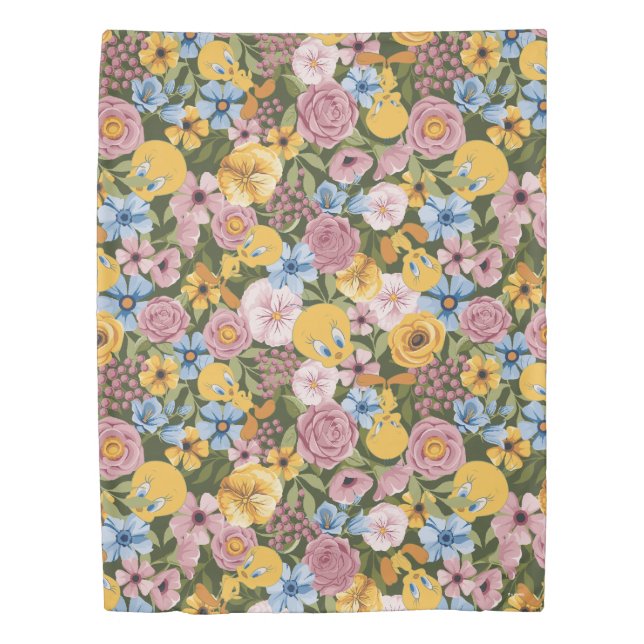 TWEETY™ Floral Embroidery Pattern Duvet Cover (Front)