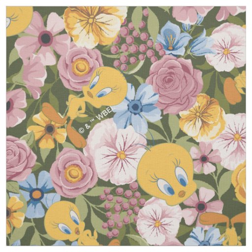 TWEETY™ Floral Embroidery Pattern Fabric