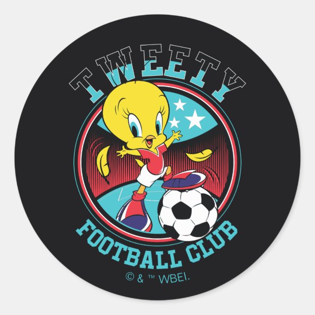 TWEETY™ Football Club Badge Classic Round Sticker (Front)
