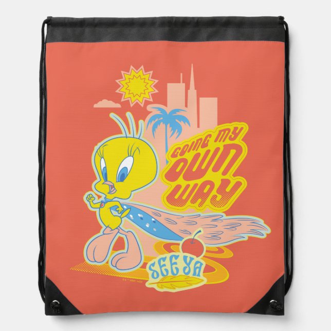 TWEETY™ - Going My Own Way Drawstring Bag (Front)