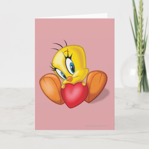 Tweety Holding Heart Card