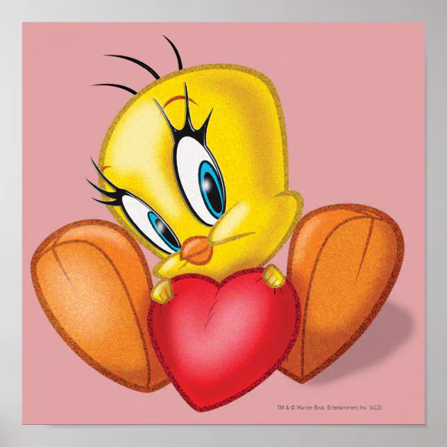 Tweety Holding Heart Poster | Zazzle