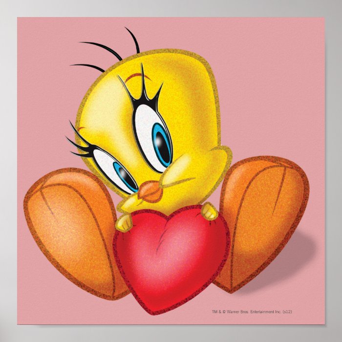 Tweety Holding Heart Poster