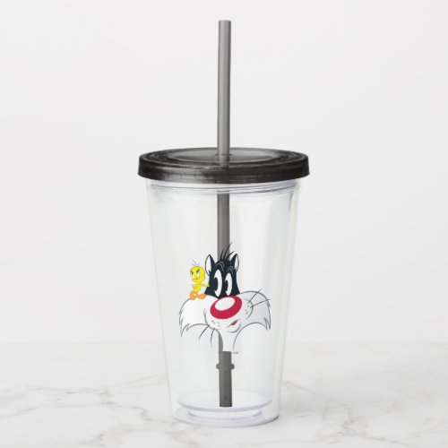 Tweety In Action Pose 12 Acrylic Tumbler