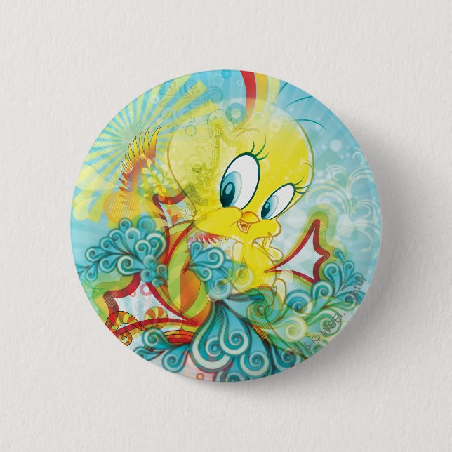 TWEETY™ In Blue Wave Button (Front)
