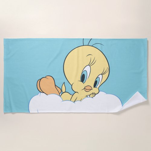 Tweety In The Clouds Pose 3 Beach Towel